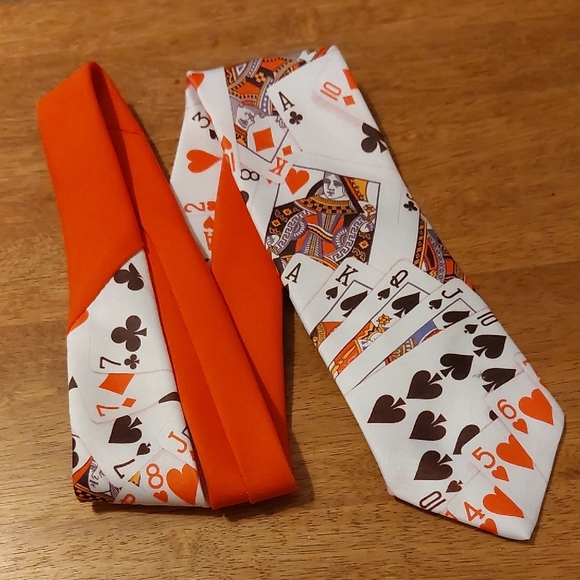 Vintage Other - Ralph Marlin 1991 Novelty Casino Playing Cards Print Polyester Necktie USA Made